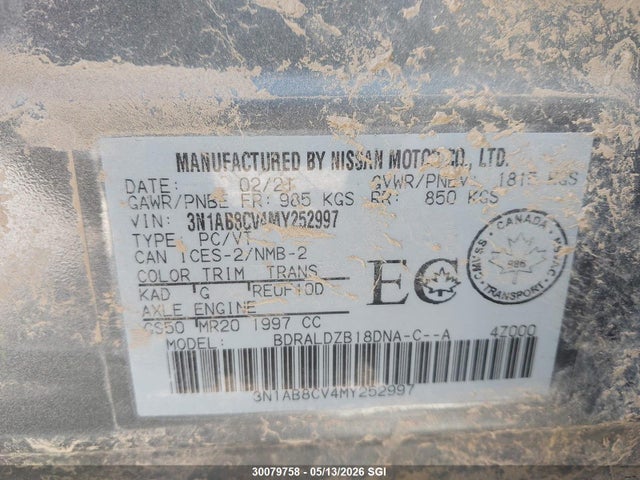 3N1AB8CV4MY252997 Nissan SENTRA SV