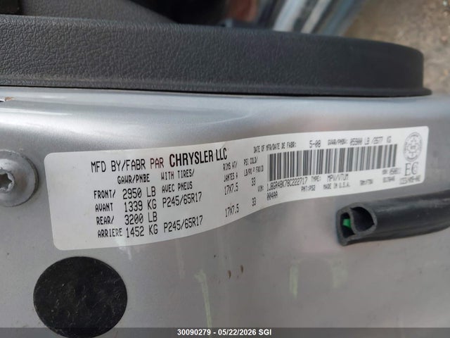 Продажа на аукционе авто 2008 Jeep Grand Cherokee Laredo, vin: 1J8GR48K78C222717, номер лота: 30090279