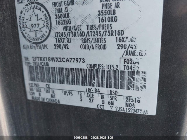 Продажа на аукционе авто 2002 Ford F150, vin: 2FTRX18WX2CA77973, номер лота: 30090288