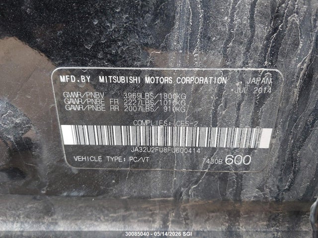 JA32U2FU8FU600414 Mitsubishi LANCER ES