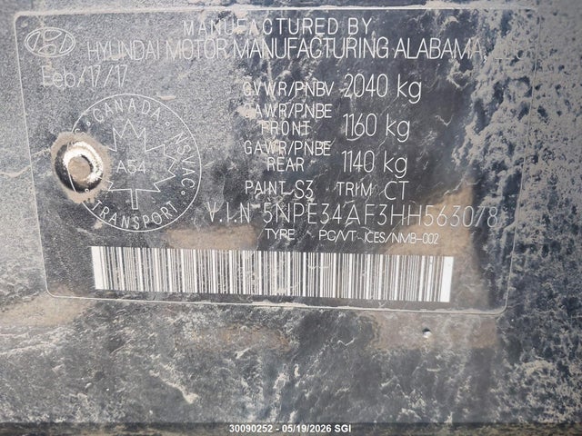 5NPE34AF3HH563078 Hyundai Sonata Sport/limited