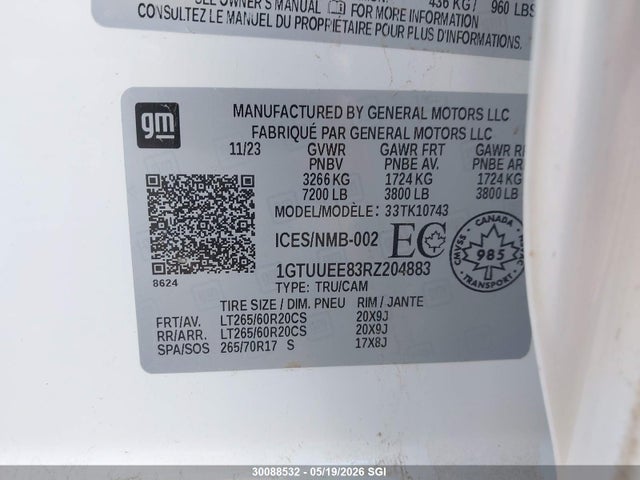 1GTUUEE83RZ204883 GMC Sierra K1500 At4