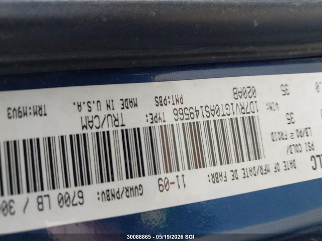 30088865 :رقم المزاد ، 1D7RV1GT0AS149566 vin ، 2010 Dodge Ram 1500 Slt/sport/trx مزاد بيع