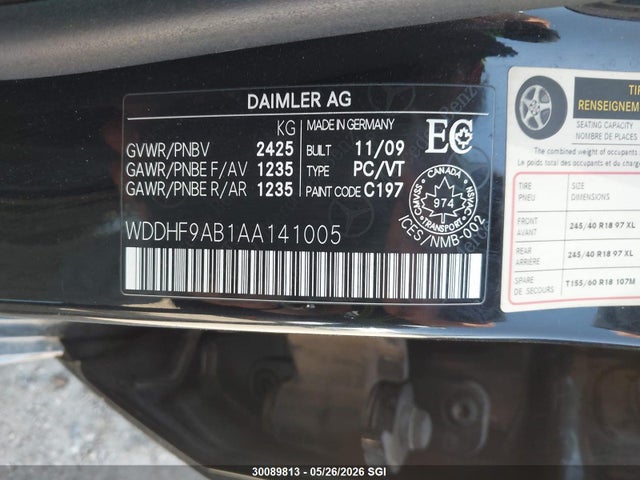 Aukcja sprzedaży 2010 Mercedes-benz E 550 4matic, vin: WDDHF9AB1AA141005, numer aukcji: 30089813