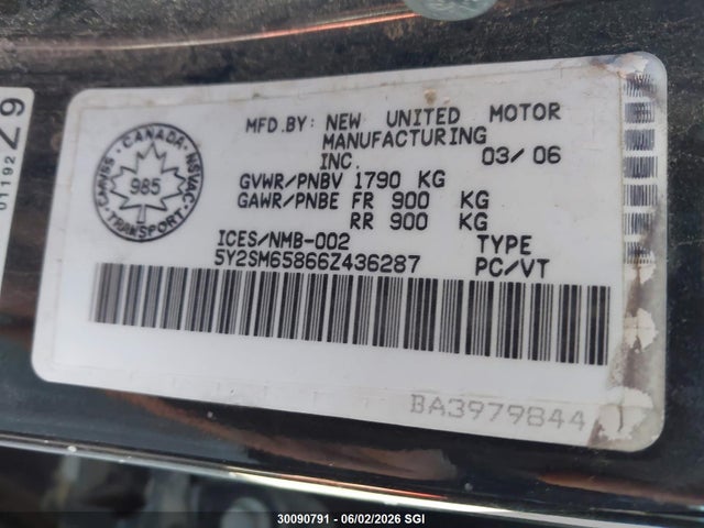 Aukcja sprzedaży 2006 Pontiac Vibe, vin: 5Y2SM65866Z436287, numer aukcji: 30090791