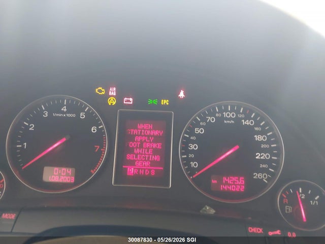 30087830 :رقم المزاد ، WAULC68E84A242121 vin ، 2004 Audi A4 1.8t Quattro مزاد بيع