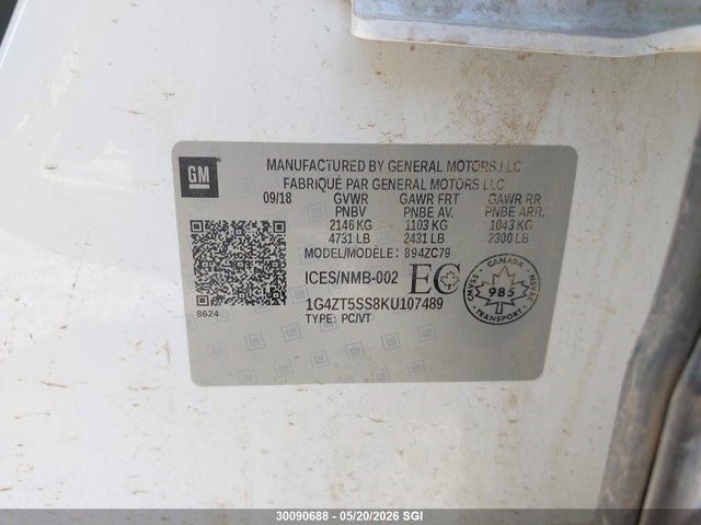 1G4ZT5SS8KU107489 Buick Lacrosse Premium