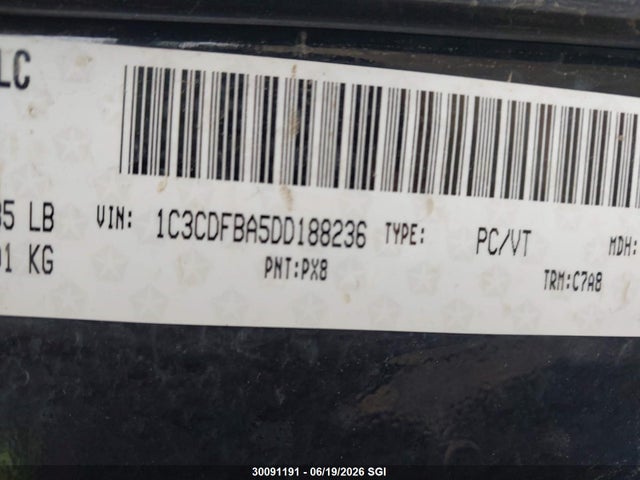 Продаж на аукціоні авто 2013 Dodge Dart Sxt, vin: 1C3CDFBA5DD188236, номер лоту: 30091191