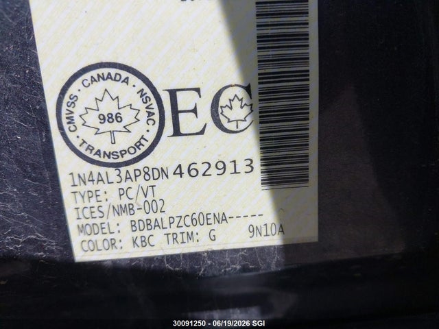 30091250 :رقم المزاد ، 1N4AL3AP8DN462913 vin ، 2013 Nissan Altima 2.5/s/sv/sl مزاد بيع