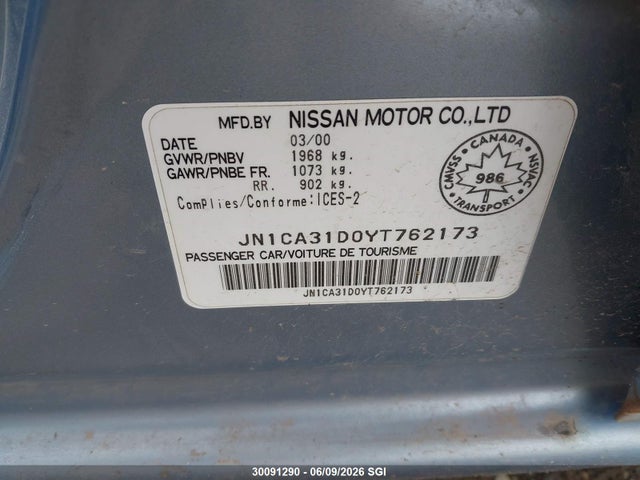 Aukcja sprzedaży 2000 Nissan Maxima, vin: JN1CA31D0YT762173, numer aukcji: 30091290