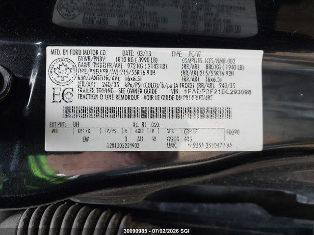 Продаж на аукціоні авто 2013 Ford Focus Se, vin: 1FADP3F21DL293098, номер лоту: 30090985