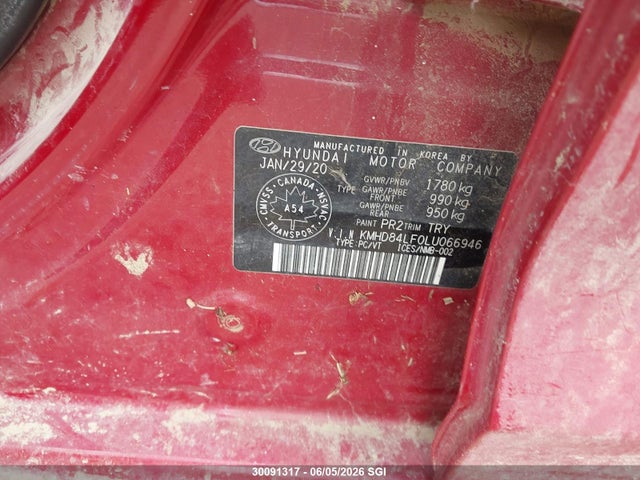 Продажа на аукционе авто 2020 Hyundai Elantra Sel/value/limited, vin: KMHD84LF0LU066946, номер лота: 30091317