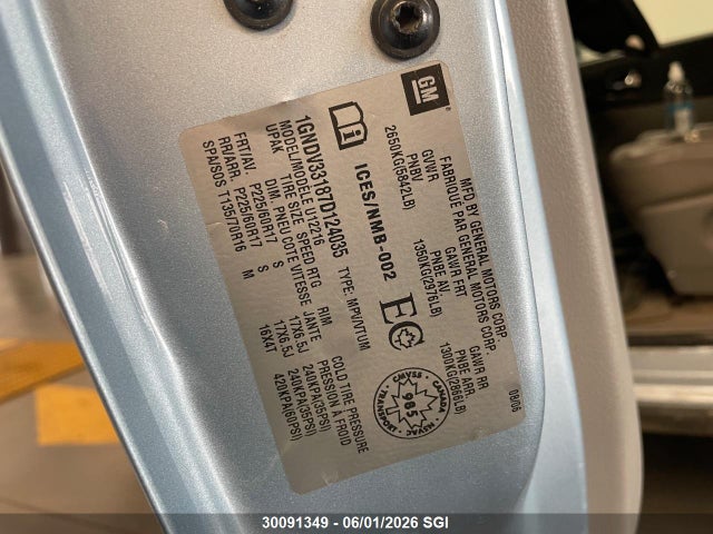 30091349 :رقم المزاد ، 1GNDV33187D124035 vin ، 2007 Chevrolet Uplander Lt مزاد بيع