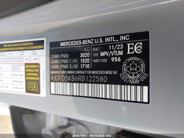 30087661 :رقم المزاد ، 4JGFD5KB6RB122580 vin ، 2024 Mercedes-benz Gle Coupe 450 4matic مزاد بيع
