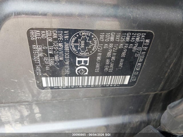 Продаж на аукціоні авто 2023 Nissan Rogue Sl, vin: JN8BT3CB1PW197562, номер лоту: 30090865