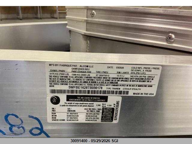 5WFBE1628TB056178 Unknown Enclosed Trailer