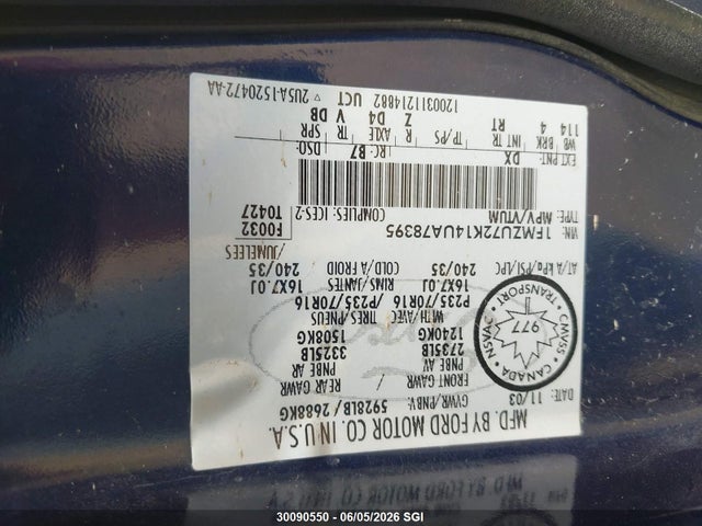 Aukcja sprzedaży 2004 Ford Explorer Xls/xls Sport, vin: 1FMZU72K14UA78395, numer aukcji: 30090550