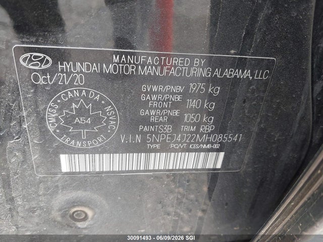 5NPEJ4J22MH085541 Hyundai Sonata Sport