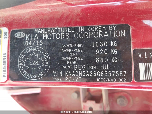 KIA Rio Ex/sx 2016 KNADN5A36G6557587 Image 9