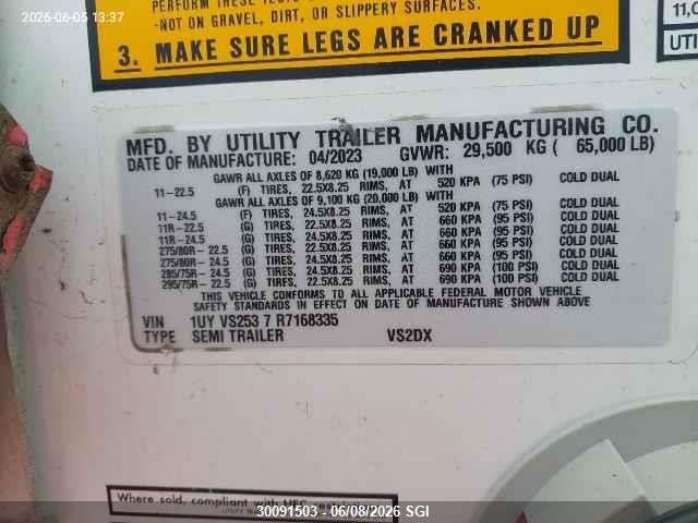 Продаж на аукціоні авто 2024 Utility Trailer Mfg , vin: 1UYVS2537R7168335, номер лоту: 30091503