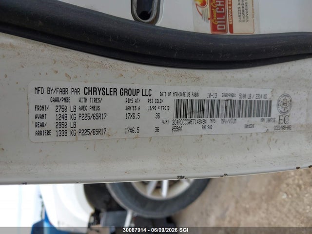 Dodge Journey Sxt 2014 3C4PDCCG0ET148494 Image 9