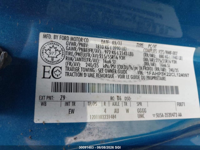 Продажа на аукционе авто 2012 Ford Focus Se, vin: 1FAHP3K22CL124097, номер лота: 30091483