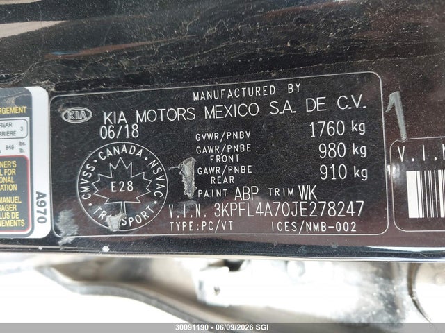 Продажа на аукционе авто 2018 Kia Forte Lx/lx+, vin: 3KPFL4A70JE278247, номер лота: 30091190