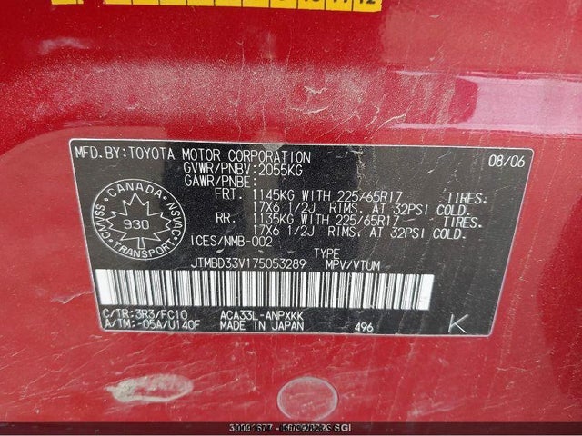 30091604 :رقم المزاد ، JTMBD33V175053289 vin ، 2007 Toyota Rav4 مزاد بيع