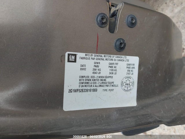 Продаж на аукціоні авто 2003 Chevrolet Impala, vin: 2G1WF52E239161869, номер лоту: 30091628