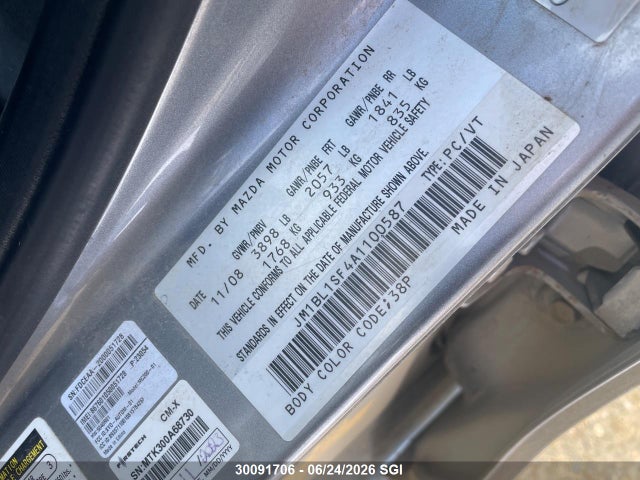 30091706 :رقم المزاد ، JM1BL1SF4A1100587 vin ، 2010 Mazda 3 I مزاد بيع