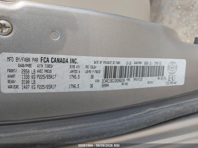 2C4RC1BG1GR286228 Chrysler Town &amp; Country Touring