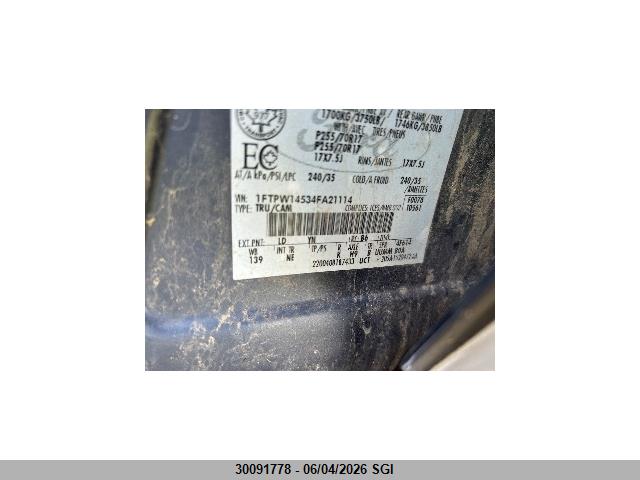 Aukcja sprzedaży 2004 Ford F150 Supercrew, vin: 1FTPW14534FA21114, numer aukcji: 30091778