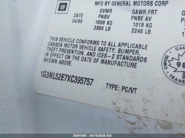Продажа на аукционе авто 1999 Oldsmobile Alero Gl, vin: 1G3NL52E7XC395757, номер лота: 30091895