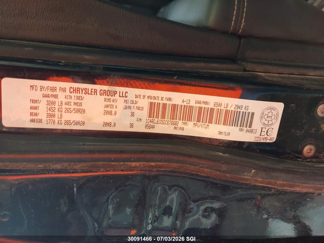 Продаж на аукціоні авто 2013 Dodge Durango Citadel, vin: 1C4RDJEG5DC676682, номер лоту: 30091466