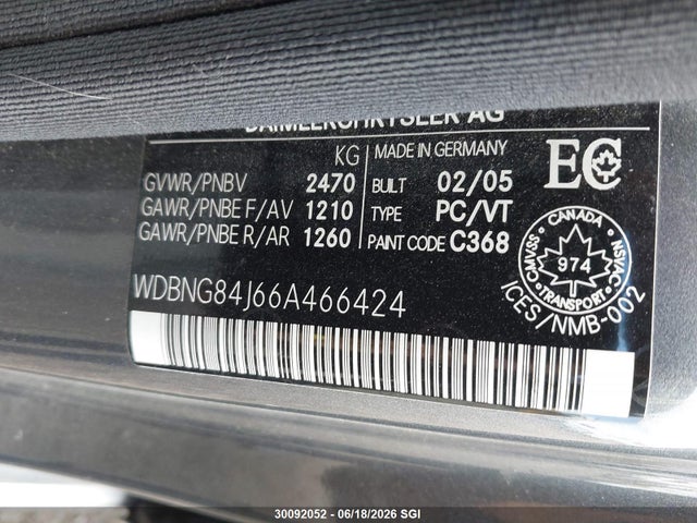 Продажа на аукционе авто 2006 Mercedes-benz S 500 4matic, vin: WDBNG84J66A466424, номер лота: 30092052