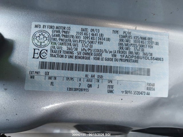 Продаж на аукціоні авто 2013 Ford C-max Sel, vin: 1FADP5BU1DL554863, номер лоту: 30092155
