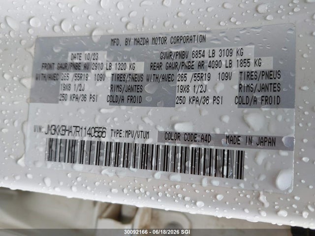 JM3KKBHA7R1140556 Mazda Cx-90 Phev Gs