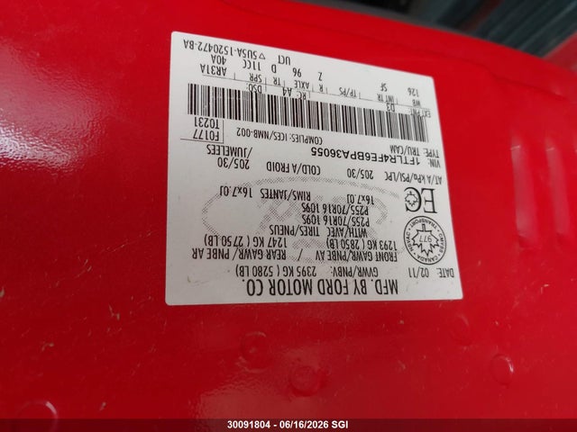 Продажа на аукционе авто 2011 Ford Ranger Super Cab, vin: 1FTLR4FE6BPA36055, номер лота: 30091804