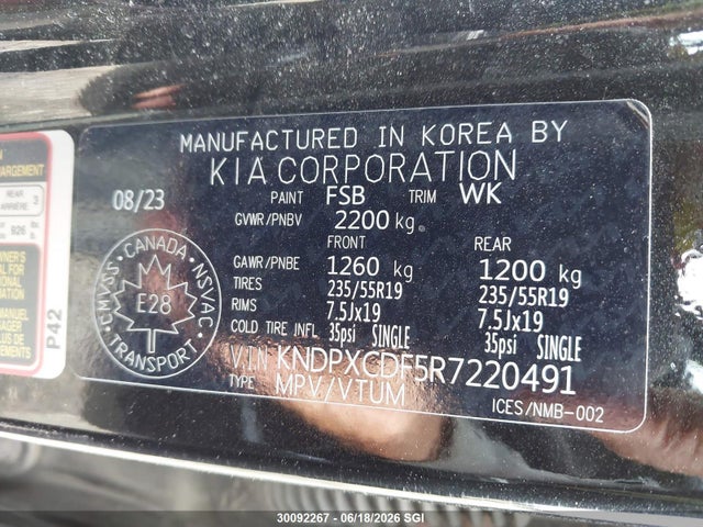 KNDPXCDF5R7220491 KIA Sportage X Line Limited