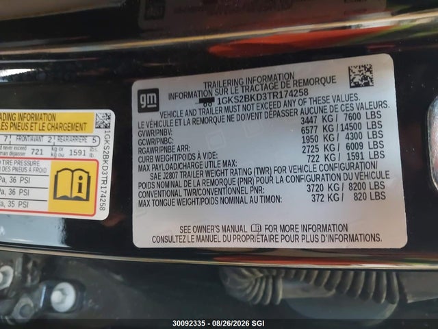 GMC Yukon Elevation 4wd 2026 1GKS2BKD3TR174258 Image 9