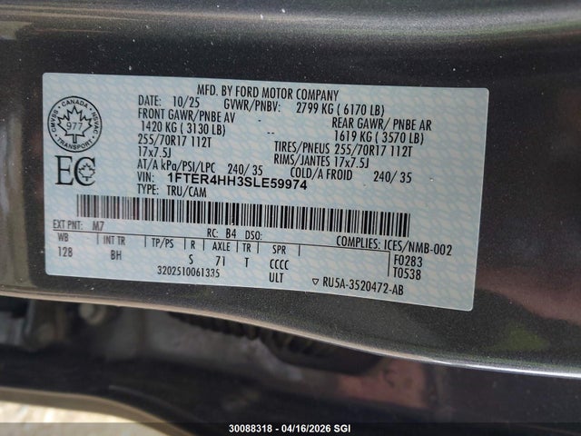 Ford Ranger Xlt 2025 1FTER4HH3SLE59974 Image 9