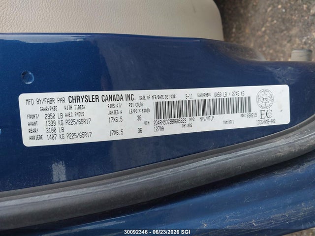 2011 Dodge Grand Caravan Crew მანქანა იყიდება აუქციონზე, vin: 2D4RN5DG3BR685829, აუქციონის ნომერი: 30092346