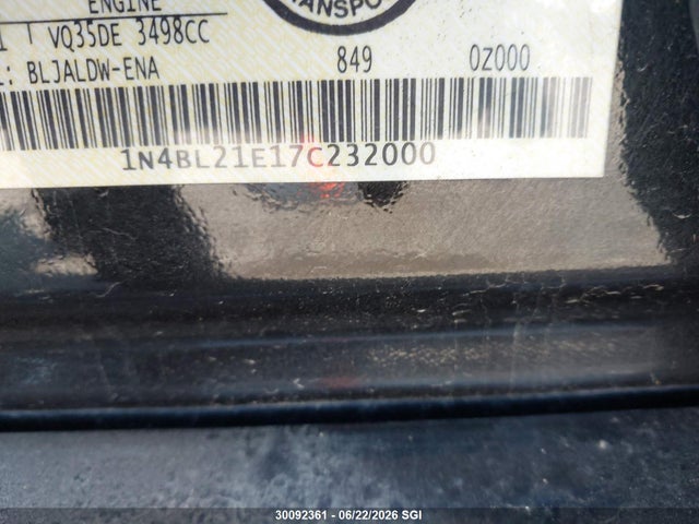 Aukcja sprzedaży 2007 Nissan Altima 3.5se/3.5sl, vin: 1N4BL21E17C232000, numer aukcji: 30092361