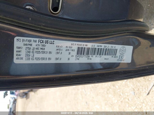 30091815 :رقم المزاد ، 3C4PDDFG1FT715590 vin ، 2015 Dodge Journey R/t مزاد بيع