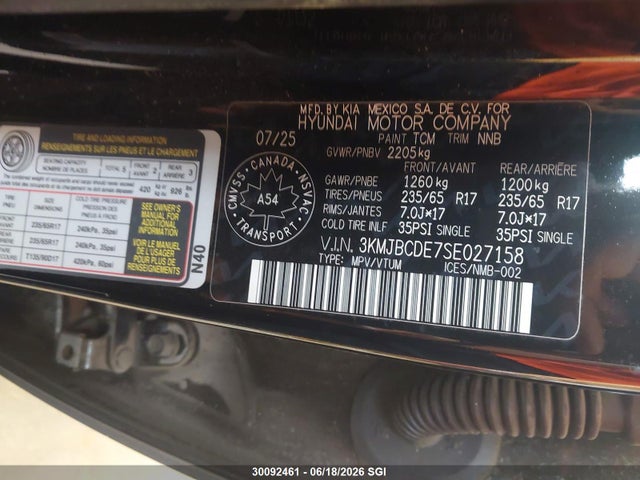 Hyundai TUCSON SEL 2025 3KMJBCDE7SE027158 Image 9