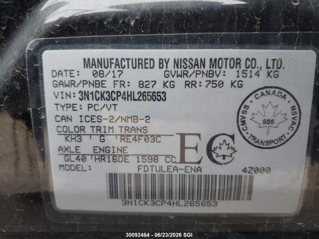 Nissan Micra 2017 3N1CK3CP4HL265653 Image 9