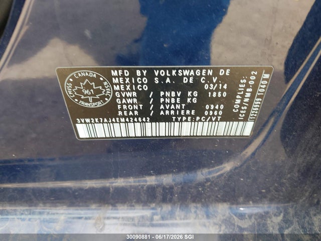 3VW2K7AJ4EM424642 Volkswagen JETTA S
