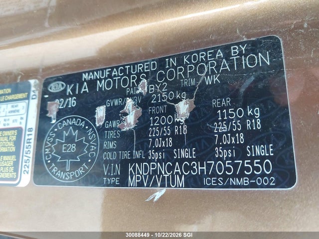 KIA Sportage Ex 2017 KNDPNCAC3H7057550 Image 9