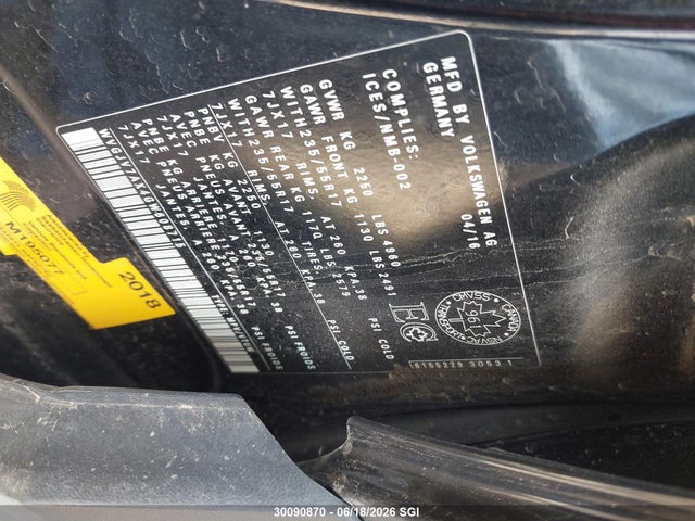 30090870 :رقم المزاد ، WVGJV7AX4GW608715 vin ، 2016 Volkswagen Tiguan Comfort/high/r-line/sp Ed مزاد بيع