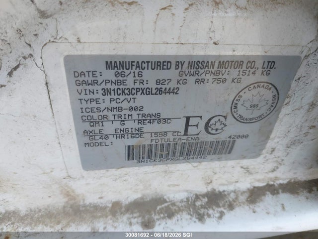 Nissan Micra 2016 3N1CK3CPXGL264442 Image 9